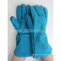 Blue Welding Glove Cow Split Leather Safety Gloves (DLW611)